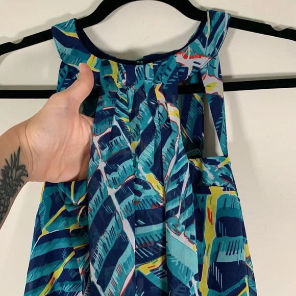 Bisou Bisou Dress Women’s 10 Blue Cutout High Neckline Party Dress NWT - Picture 3 of 12